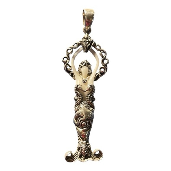 Gryphon’s Moon Jewelry - Gryphon’s Moon Sterling Silver Ocean Goddess Pendant.
